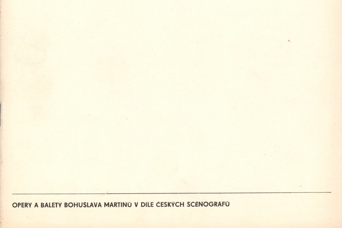 Opery a balety B. Martinů v díle českých scénografů